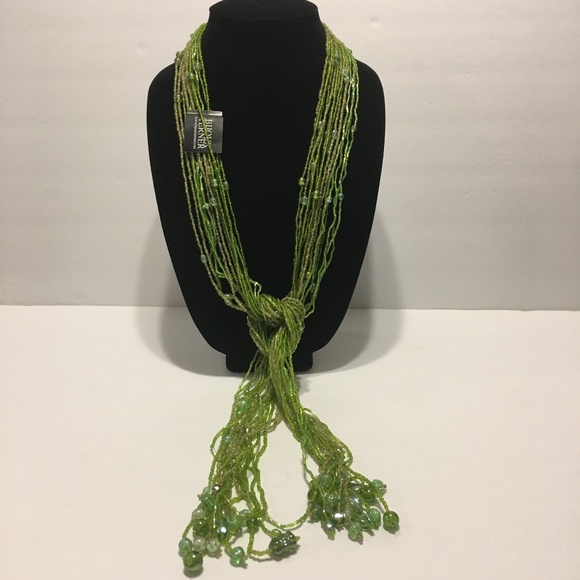 NWT Bijoux Terner green glass / seed bead ethnic l - Picture 2 of 9